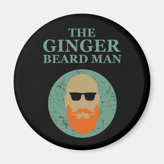 Funny bearded quotes ginger beard man magnet (Front)