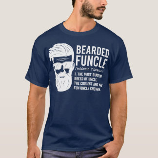 Funny Bearded Uncle Definition Moustache Humour T-Shirt