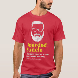 Funny Bearded Unshaved Funcle Glasses Distressed G T-Shirt