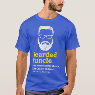 Funny Bearded Unshaved Funcle Glasses Distressed G T-Shirt