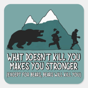 Funny bears square sticker