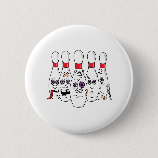 Funny Beat Up Bowling Pins (Front)