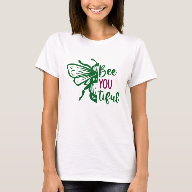Funny Beautiful Bee Inspired  T-Shirt (Front)