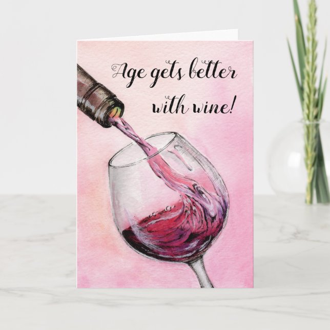 Funny Beautiful Watercolor Painting Birthday Card (Front)