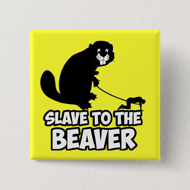 Funny Beaver 15 Cm Square Badge (Front)