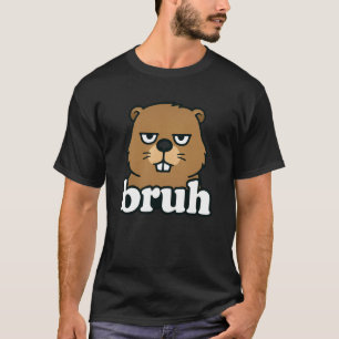 Funny Beaver Animal Lover Bruh Humour Meme Boys Gi T-Shirt