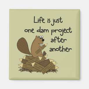 Funny Beaver at Work Magnet