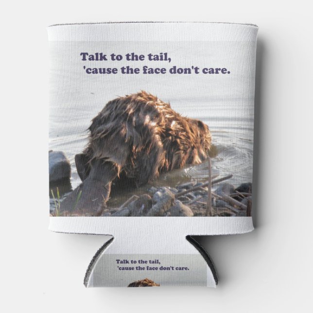 Funny Beaver Can Cooler (Front)