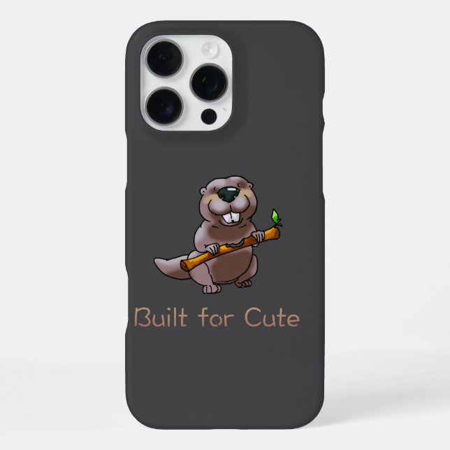 Funny Beaver Cartoon – Built for Cute iPhone Case (Back)