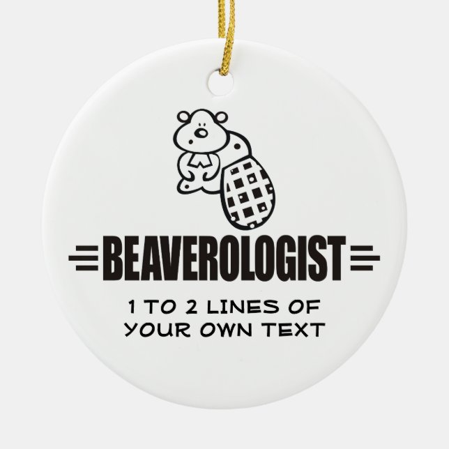 Funny Beaver Ceramic Tree Decoration (Front)