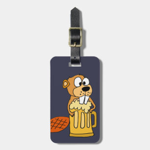 Funny Beaver Drinking Beer Luggage Tag