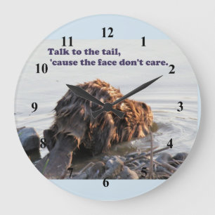 Funny Beaver Large Clock