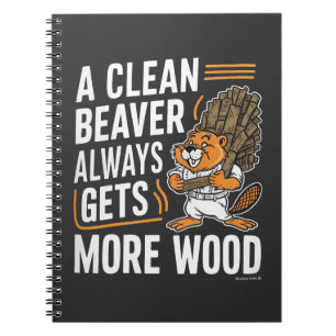 Funny Beaver Lumber Pun Vintage Art Notebook