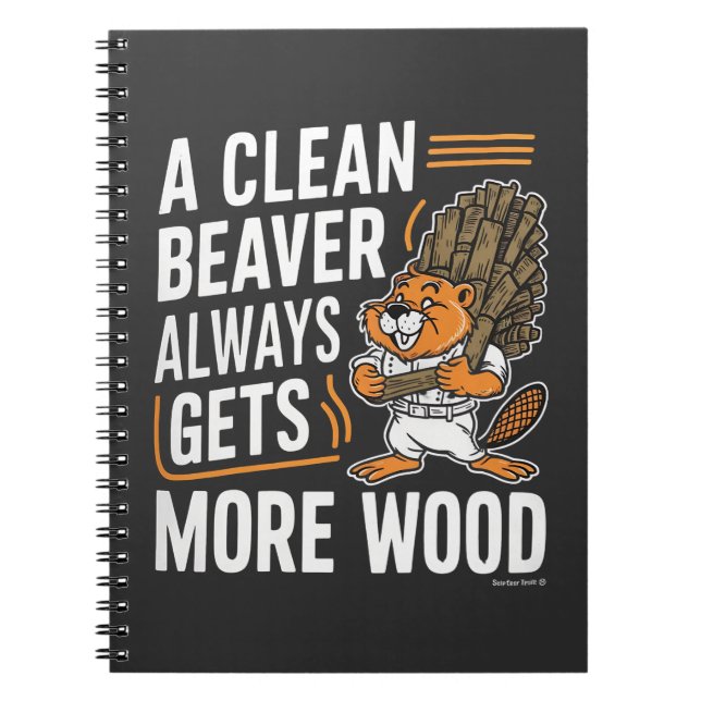 Funny Beaver Lumber Pun Vintage Art Notebook (Front)