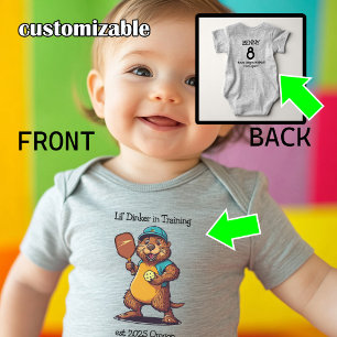 Funny Beaver Pickleball Baby Bodysuit