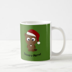 Funny Beaver-y Merry! Santa Beaver Coffee Mug
