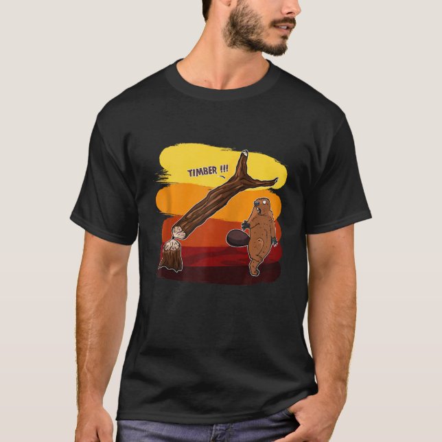 Funny Beaver Zip T-Shirt (Front)