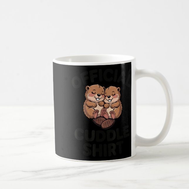 Funny Beavers Hugging Cuddle  Coffee Mug (Right)