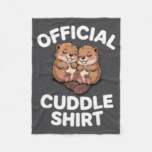 Funny Beavers Hugging Cuddle Fleece Blanket