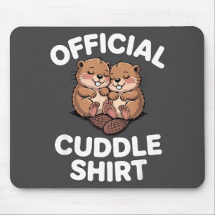 Funny Beavers Hugging Cuddle  Mouse Mat
