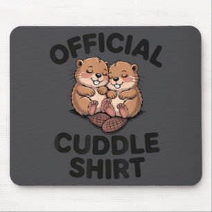 Funny Beavers Hugging Cuddle Mouse Mat