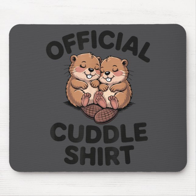 Funny Beavers Hugging Cuddle  Mouse Mat (Front)