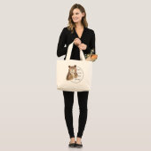 Funny Because I'm the Mum with Attitude Owl Large Tote Bag (Front (Model))