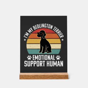 Funny Bedlington Terrier Emotional Support Human R Acrylic Sign