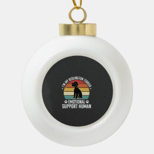 Funny Bedlington Terrier Emotional Support Human R Ceramic Ball Christmas Ornament