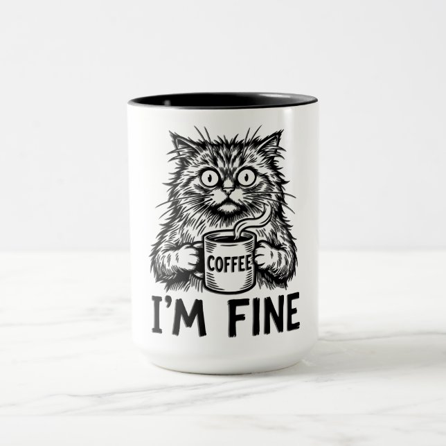 Funny Bedraggled Cat Mug (Center)