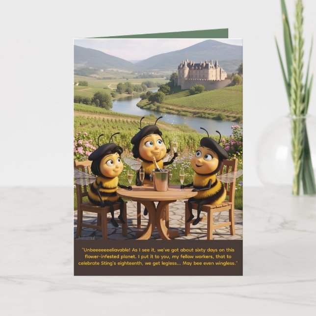 Funny Bee Birthday Card (Front)