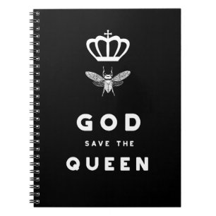 Funny Bee. God Save the Queen. Nerdy Humour Notebook