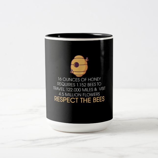 Funny Bee Hive Gift | Honey Bee Lover Gifts Two-Tone Coffee Mug (Center)