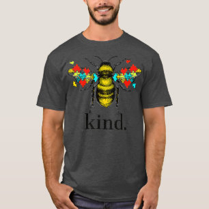 Funny Bee Kind Puzzle Pieces Autism Awareness   1  T-Shirt