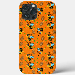 Funny bee pattern iPhone 13 pro max case