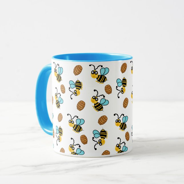 Funny bee pattern mug (Front Left)