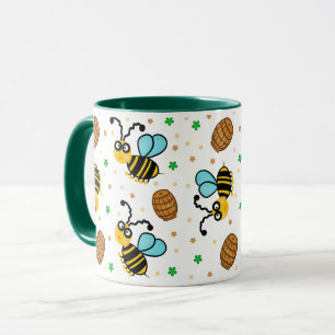 Funny bee pattern mug