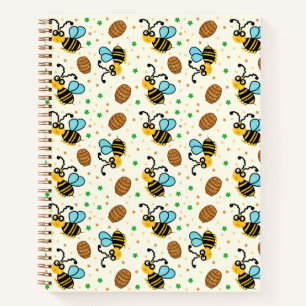 Funny bee pattern notebook