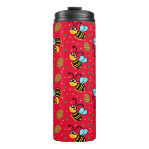 Funny bee pattern thermal tumbler