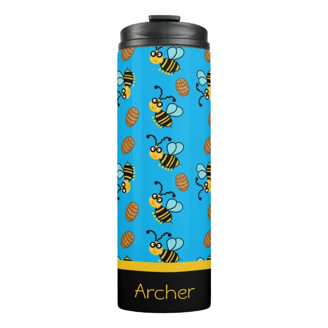 Funny bee pattern thermal tumbler (Front)