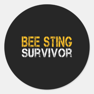 Funny Bee Sting Survivor Kids Bee Keeper Get Well Classic Round Sticker