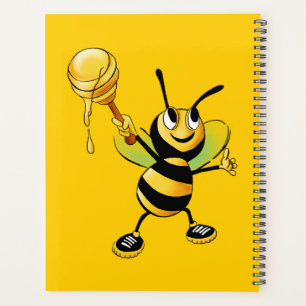 Funny Bee With Honey Spoon Wearing Sneakers  Planner