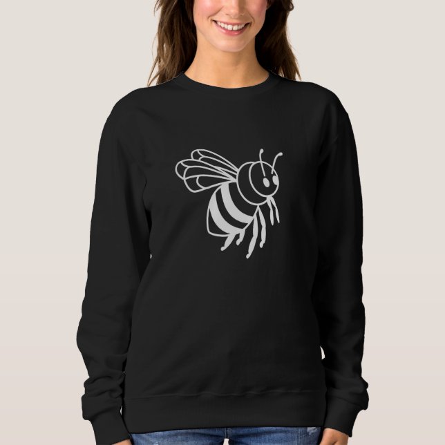 Funny Bee With Smile On The Face Beekeeping Bee Gr Sweatshirt (Front)