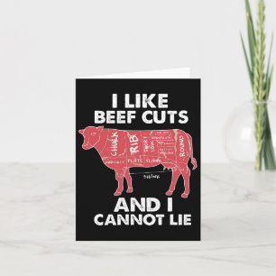 Funny Beef Cuts Chart I Bbq Butcher  Card