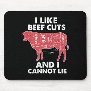 Funny Beef Cuts Chart I Bbq Butcher Mouse Mat