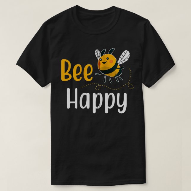 Funny Beekeeper Bee Happy Honeycomb Beekeeping Zip T-Shirt (Design Front)