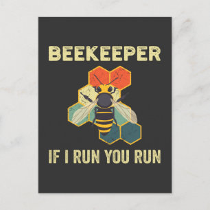Funny Beekeeper Bee Honeycomb Beekeeping Holiday Postcard