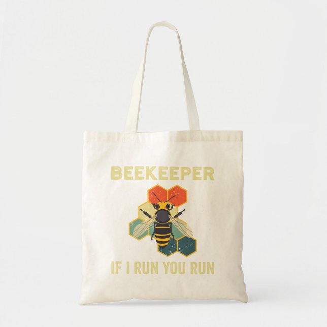 Funny Beekeeper Bee Honeycomb Beekeeping Tote Bag (Front)