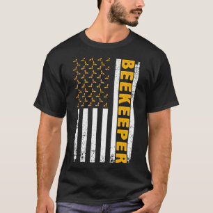 Funny Beekeeping Art For Men Women USA American Be T-Shirt
