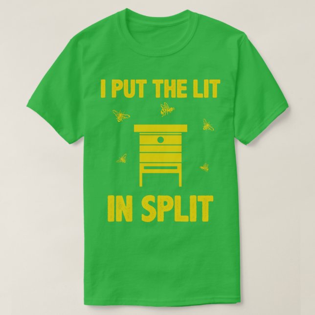 Funny Beekeeping Bee Hive Split 1 T-Shirt (Design Front)